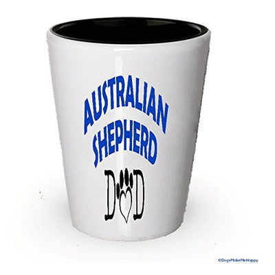 Australian Shepherd Dad and Mom Shot Glass - Gifts for Australian Shepherd Couple