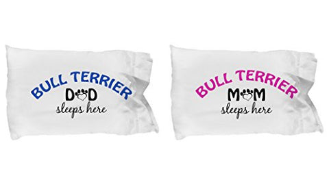 Bull Terrier Mom and Dad Pillow Cases