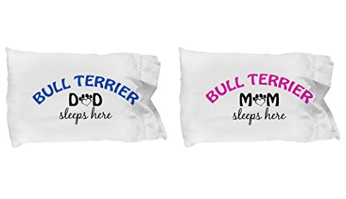 Bull Terrier Mom and Dad Pillow Cases