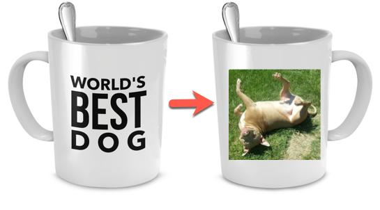 Personalized mug with picture of your dog - Dogs Make Me Happy - 1