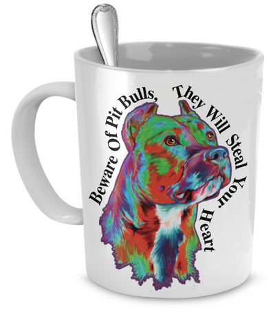 Pit Bulls Mug - Dogs Make Me Happy - 1