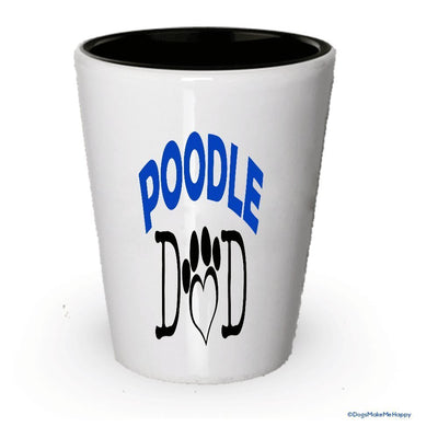 Poodle Dad and Mom Shot Glass - Gifts for Poodle Couple (4, Couple)