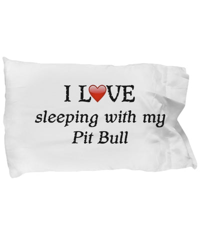 I Love My Pit Bull Taie d'oreiller