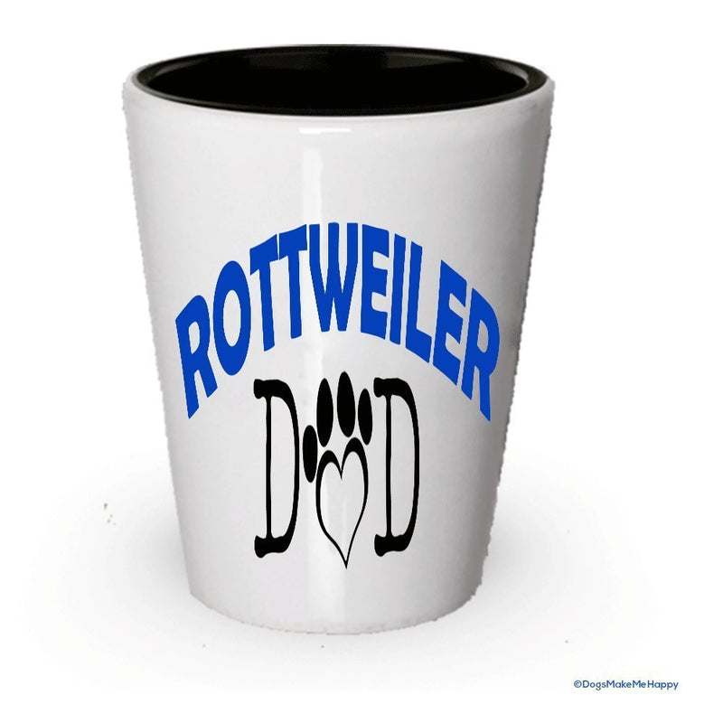 Rottweiler Dad and Mom Shot Glass - Gifts for Rottweiler Couple (4, Couple)